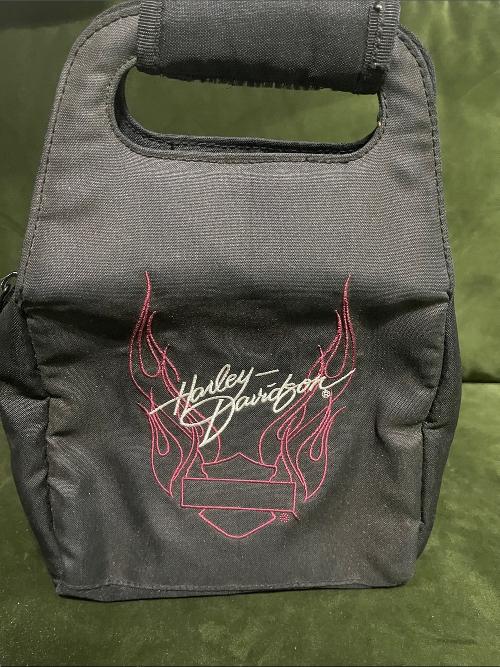 Harley-Davidson Lunch Bag with Pink Flame Logo